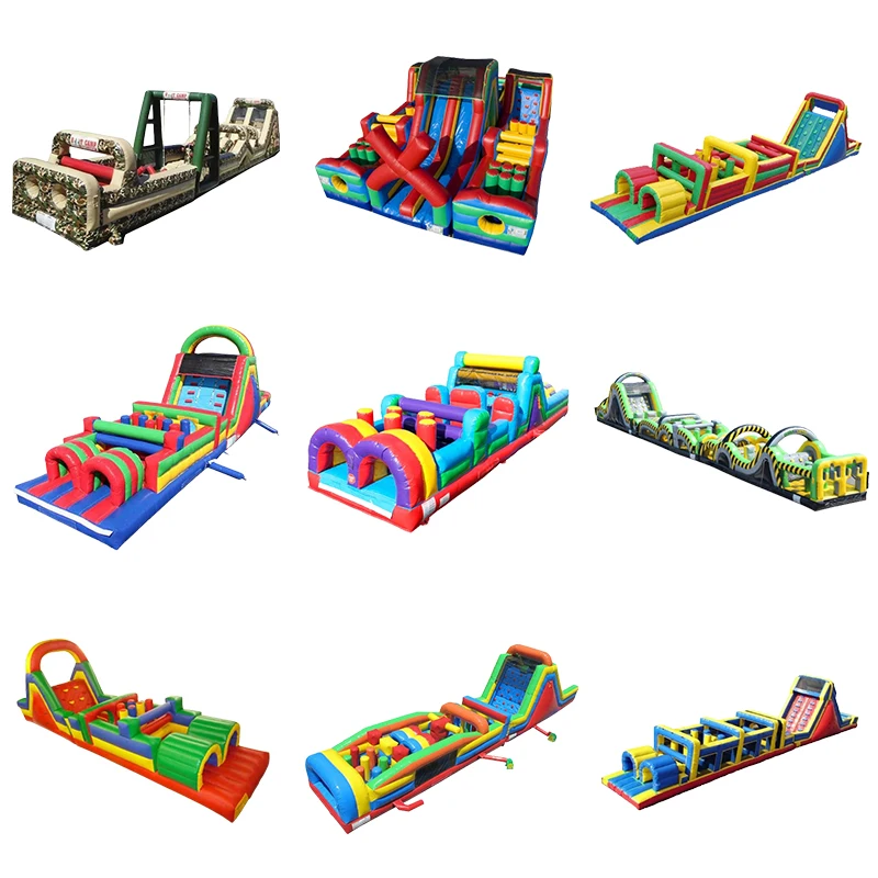 XZ OEM ODM Outdoor Adult Sport Games Inflatable Water 5K Race Bouncer Obstacle Course Slide Bounce House