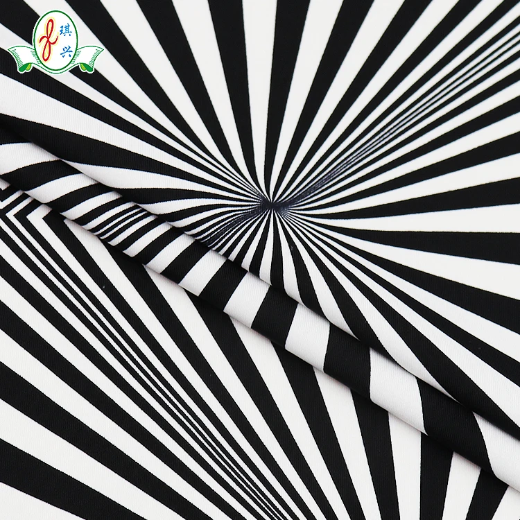 Black white stripes Zebra printed swimwear fabric matte stretch swimwear fabric polyester knitted bikini swimwear fabric