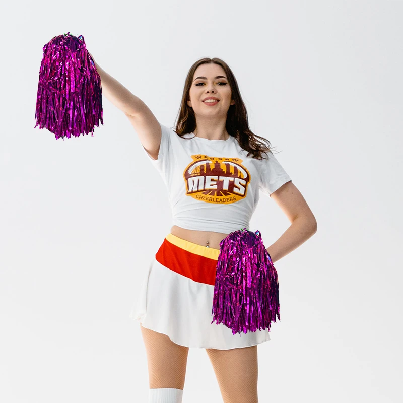 Wholesale High Quality Cheerleading Pet Material Plastic Pompom Cheering Pom Poms