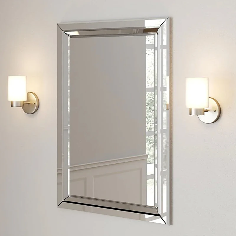 Factory Supply Brushed Nickel Linen Textured Frosted White Glass Mount Sconce Light Wall Fixture