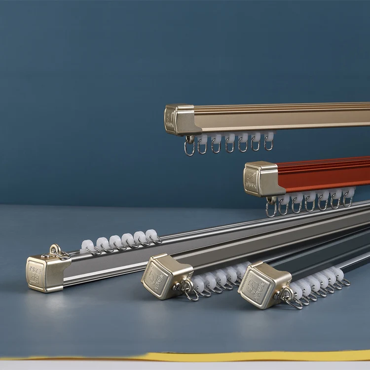 Customized European Square Double Shower Curtain Track Curtain Rod Brackets Rails And Fittings