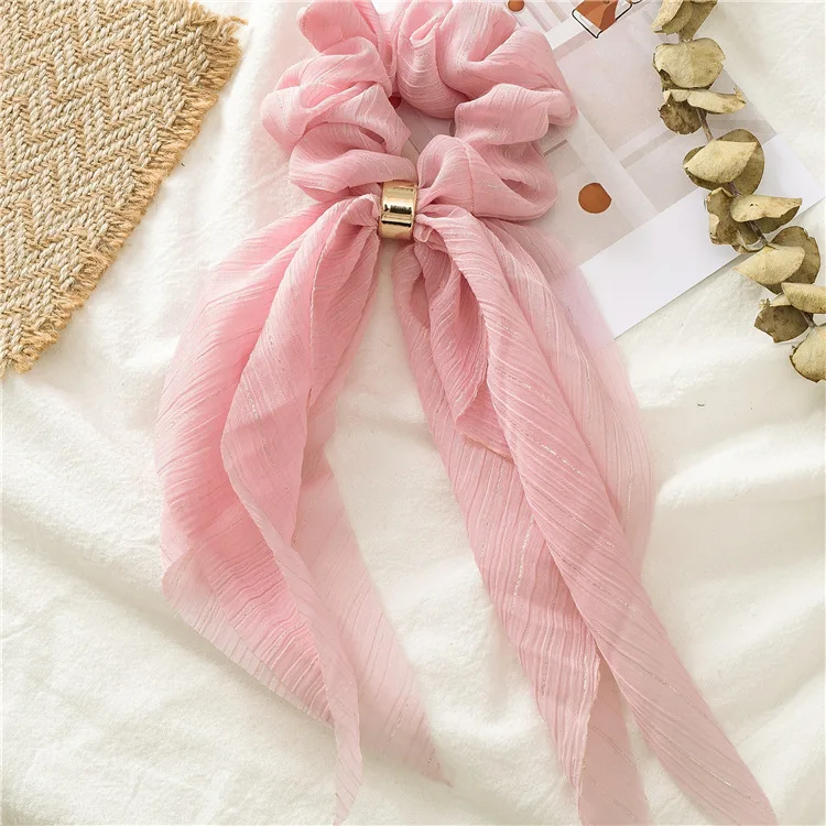 
 Wholesale New Design Bulk Custom Pattern Scarves Bow Girls Hair Scrunchies  