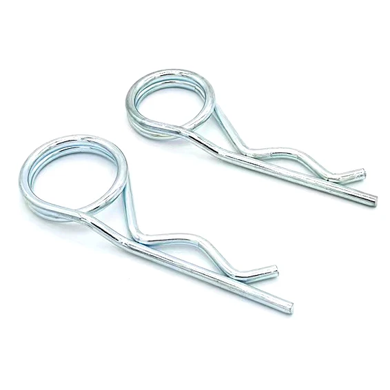 ZM High Tensile Mild Steel Double Spire Cotter R Shaped Pins For Trailer Locking Parts R type cotter pins spring clip