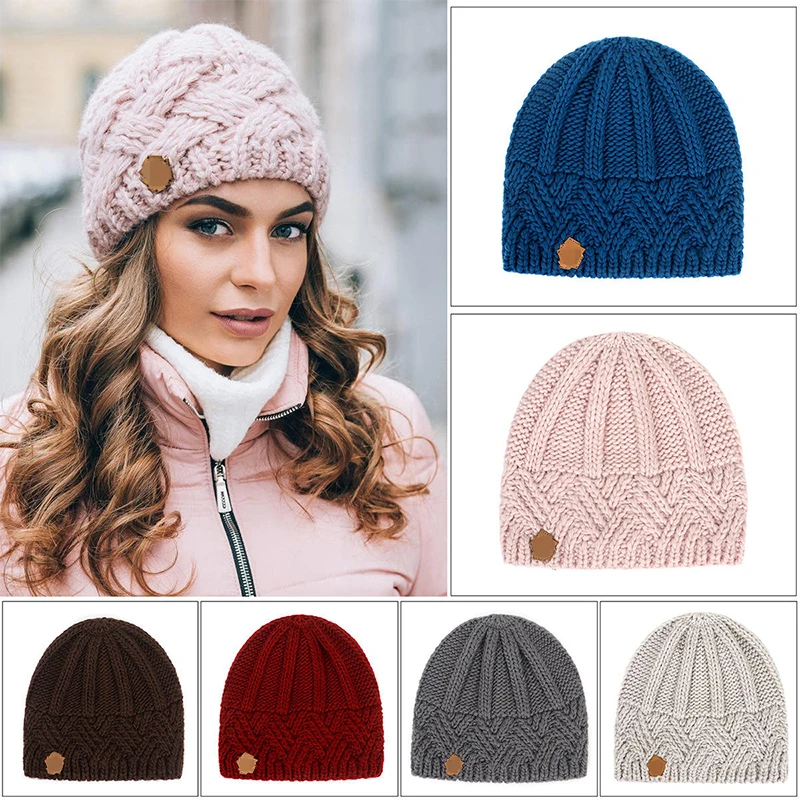 Wholesale Winter Retro Solid Warm Acrylic Soft Stretchy Thick Chunky Rib Knitted Crochet Hat Beanies For Women
