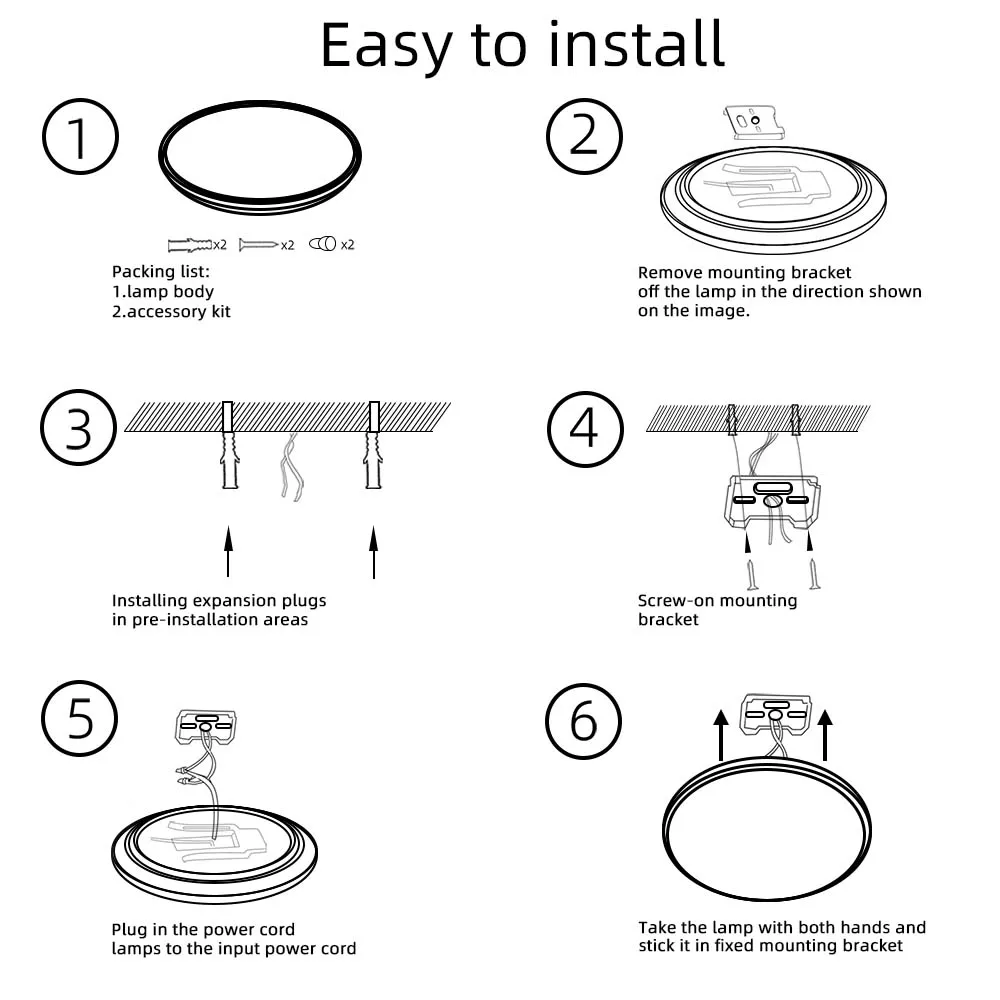 Modern ultra thin round led ceiling light fixture for bedroom lamp wifi tuya indoor rgb smart ceiling backlight ceiling lights