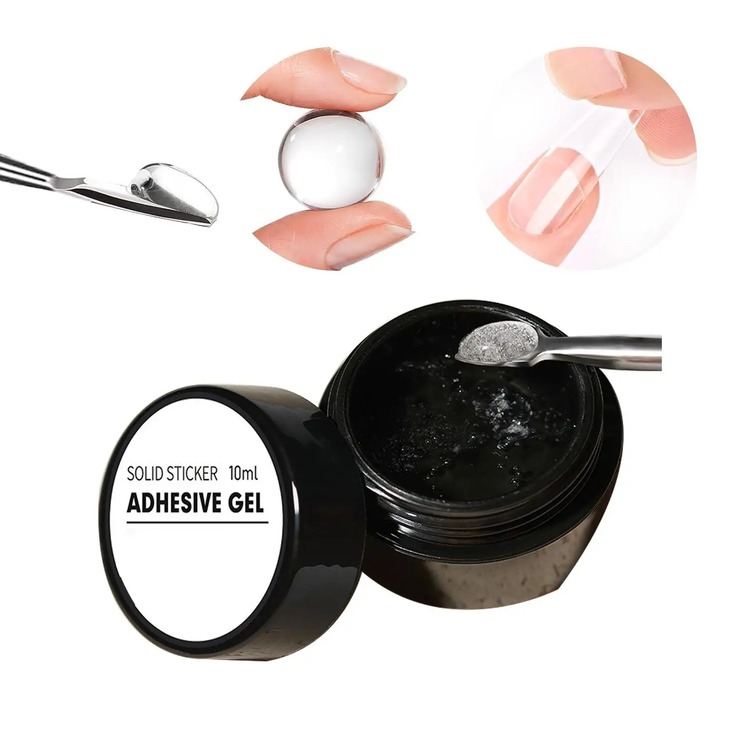 10ML Strong Clear Acrylic Solid Nail Gel Glue UV Light Cured for Nail Beauty for Salon Art DIY Home Use UV gel set
