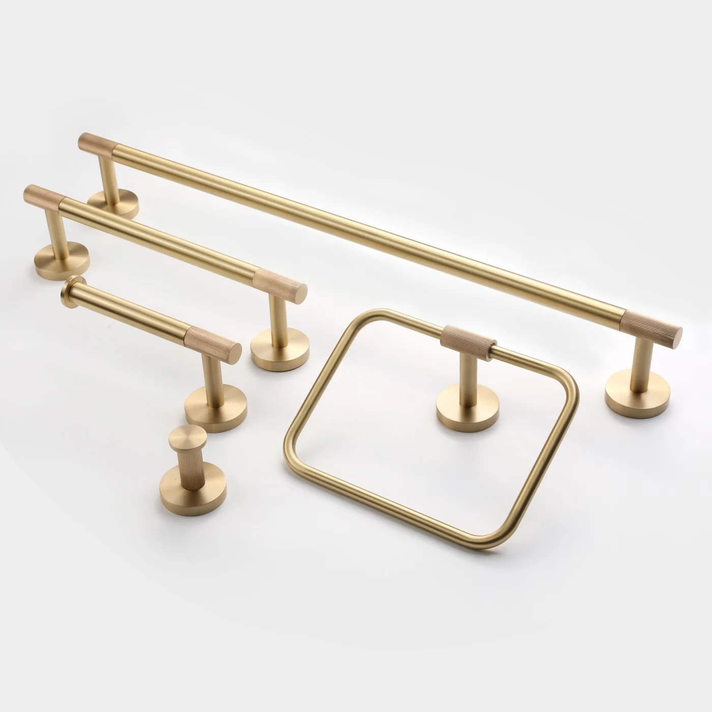 Maxery Brushed Brass Strippled Series Bathroom Accessories Fittings Towel Bar Rails Hook Toilet Roll Holders Black Gold