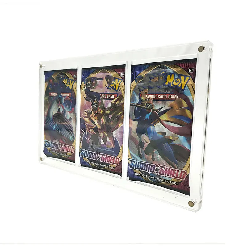 Factory Custom Acrylic Booster Pack Case For Magnetic Boosters Box Display Case 3 Booster Pack  Box