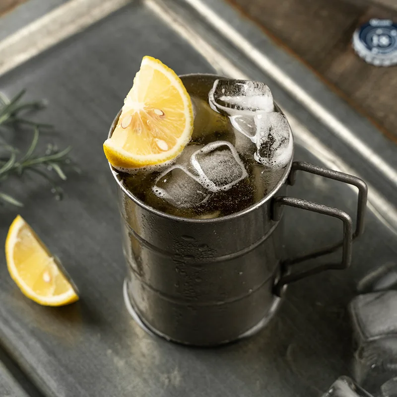 Wholesale stainless steel Marco mug industrial style retro old fashioned creative coffee camping picnic mug beer mug