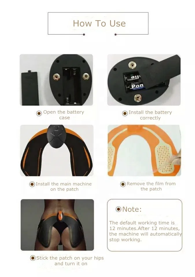 ABS Stimulator Butt Toner EMS Electric Hip Trainer Smart Fitness Equipment for Home Office Abs Training Equipment