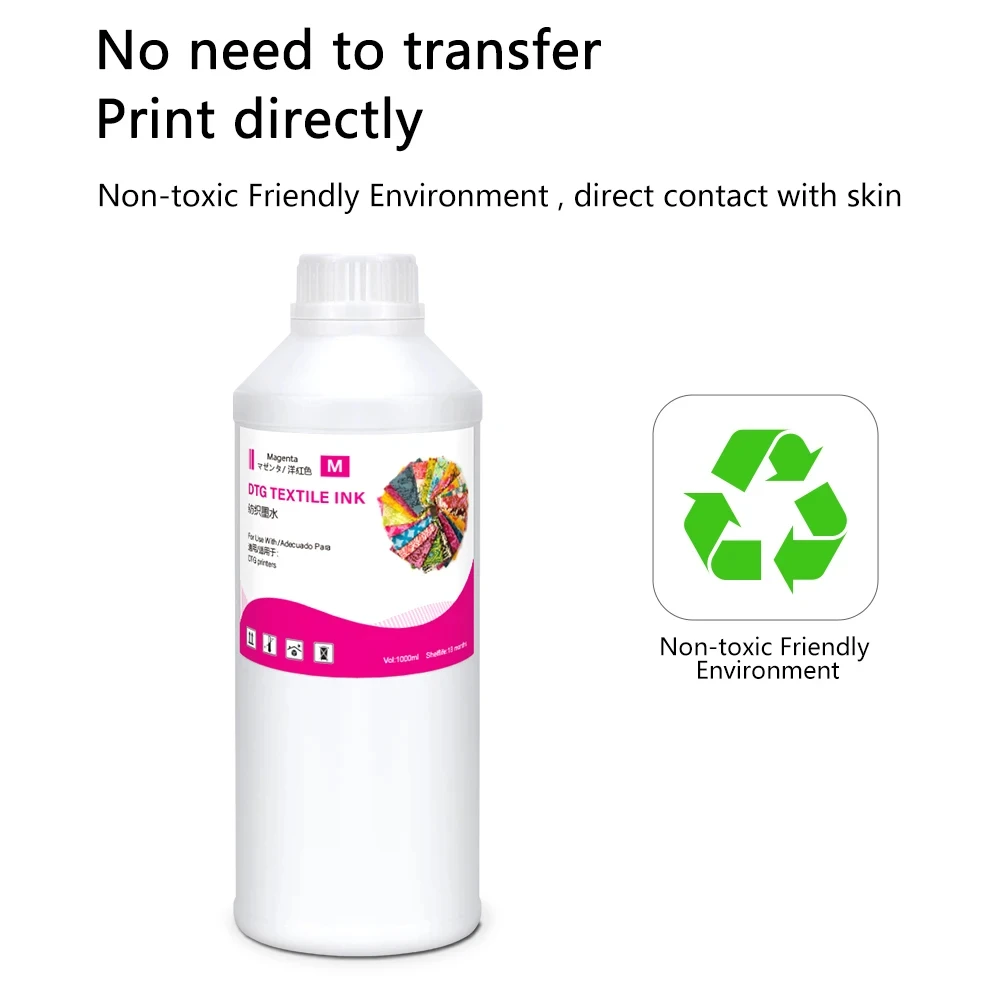 1000ml Digital Premium 1000ML Dtg Textile Pigment White Ink DTG Ink For i3200 4720 R1900 F2000 XP600 1390 Dx5 Dx7 Printhead