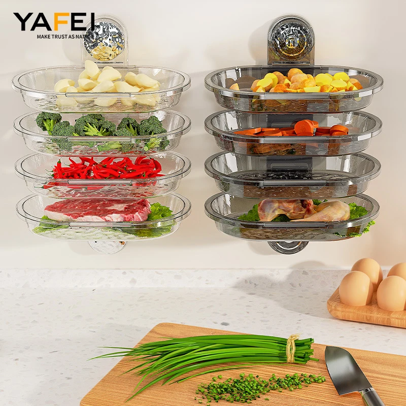 Plastic Hanging Kitchen Storage Basket Acrylic Transparent Fish Tank Breeding Isolation Box  Kitchen Wall Hanging Basket