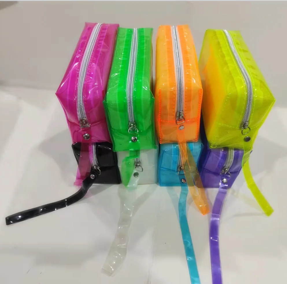 Custom Pencil Case Transparent Mesh Big Capacity Pencil Pouches Cosmetic Pouch Stationery Pen Bag With Zipper