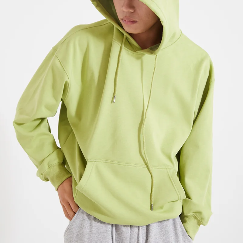 2022 New wholesale plush sweater 500 gsm hoodie OEM drawstring hooded fitness hoodies solid color sweater