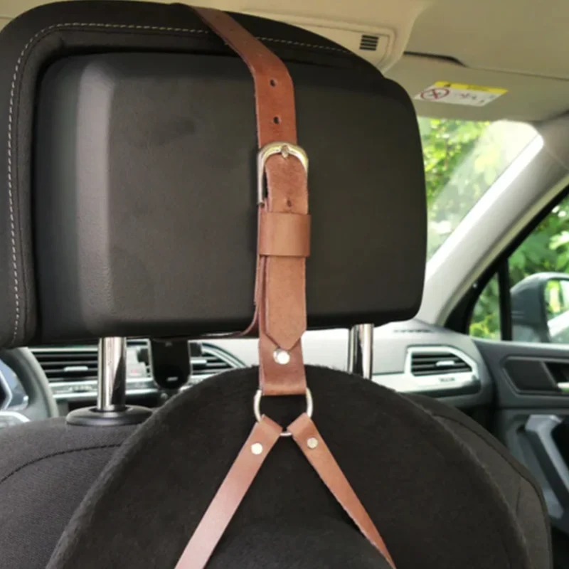 Portable PU Leather Hat Hanger Display Golf Hat Sunshine Hats Hanging Pouch Wall Decor