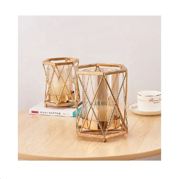 WONDER  wholesale different size Ironwork candle stand metal hollowed-out glass candle holder home party decoration candlesticks