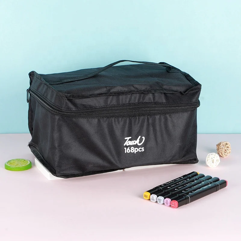 New Color Kids Highlighters Set Double Tip Drawing Alcohol Watercolor Marker Pen With Black Bag And Belt