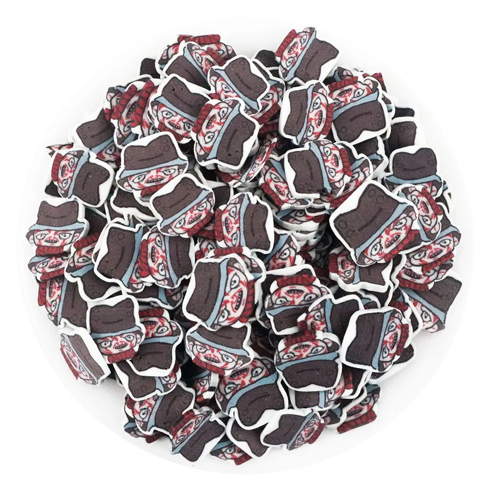 500G Halloween Black Scary Zombie with Hat Polymer Clay Slice Sprinkle For Slime Filler DIY Clay Crafts Decoration Nail Art