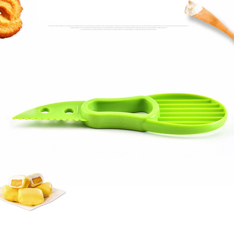Plastic Green 3 in 1 Fruit Corer Slicer Peeler Pitter Knife Cutter Avocado Spoon Gadget Tool