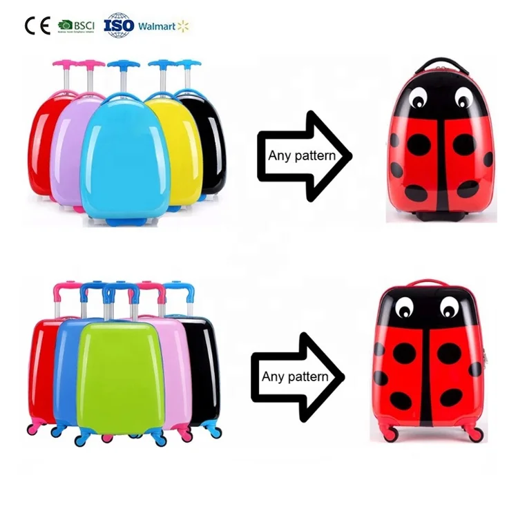 Custom Children Printing Hard Shell Abs Pc 3D children carry on travel bags trolley suitcase luggage sets for kids