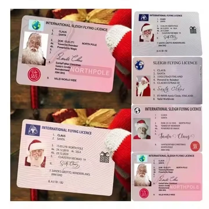 yuwei Santa Driver License Sleigh Flight Licence Santa ID Card Christmas Eve Party Supplies Christmas Eve Driving Licence