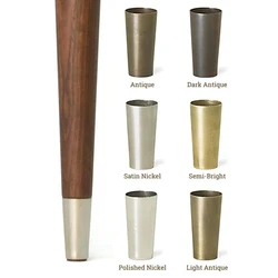 Hoone Metal Furniture Tips Toe Caps Tapered Ferrules Table Brass Caps Sofa Chairs Cabinet Leg Protector