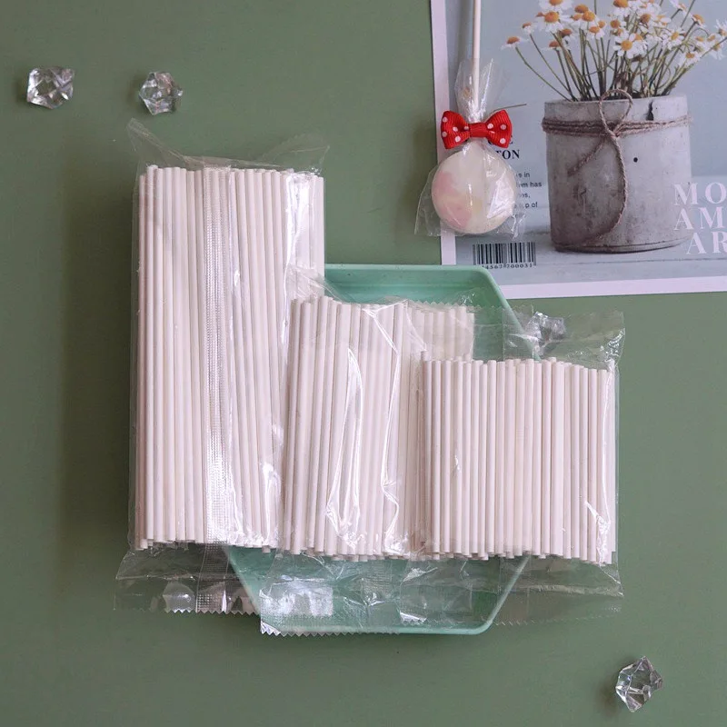 Food-grade DIY Paper Cake sticks cake accessories150*3.5mm multi-size lollipop 100pcs soft solid good toughness bar bakery