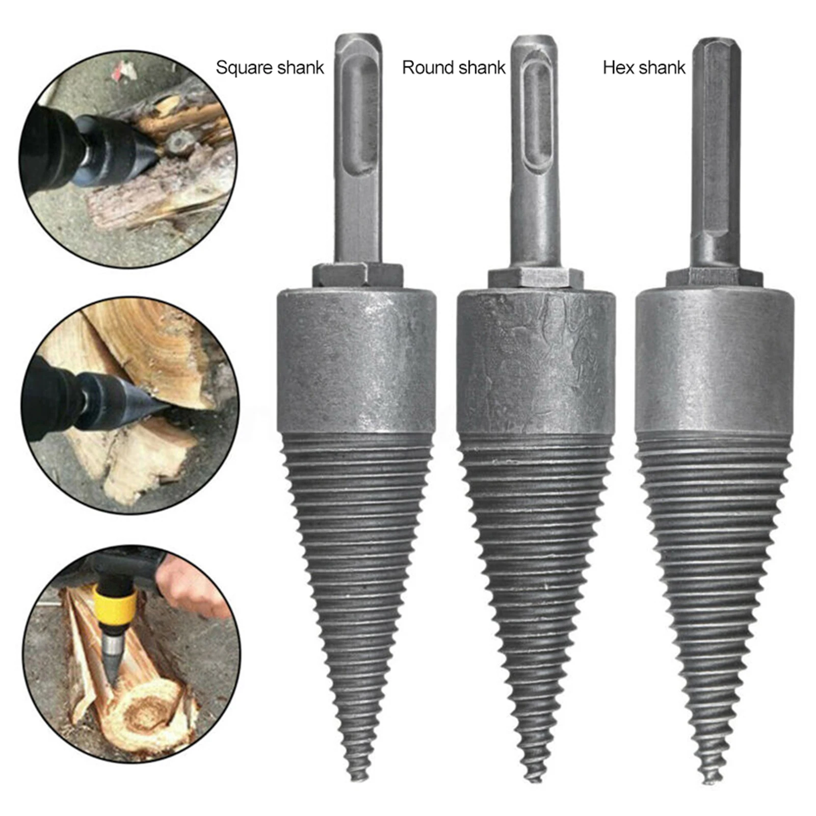 Log Wood Splitting Electric Hammer Drill Bit Splitter Cone Firewood Split