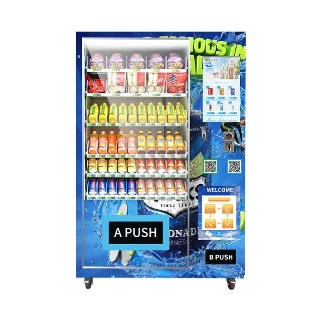 Hot selling Combo vending machine with 21.5 Inch touch screen   drinks and snack vending machine