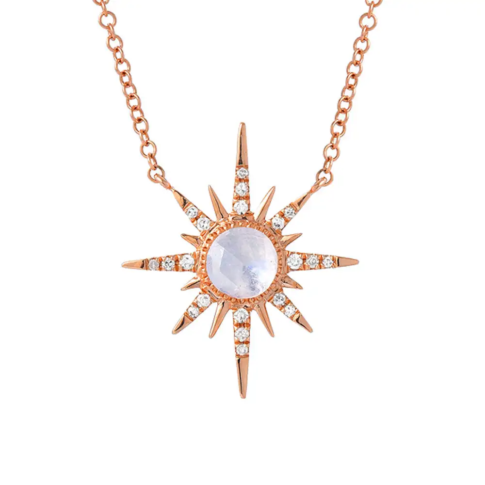 Новейший дизайн подвеска в виде лунного камня звезды кулон на заказ изысканные ювелирные изделия ожерелья