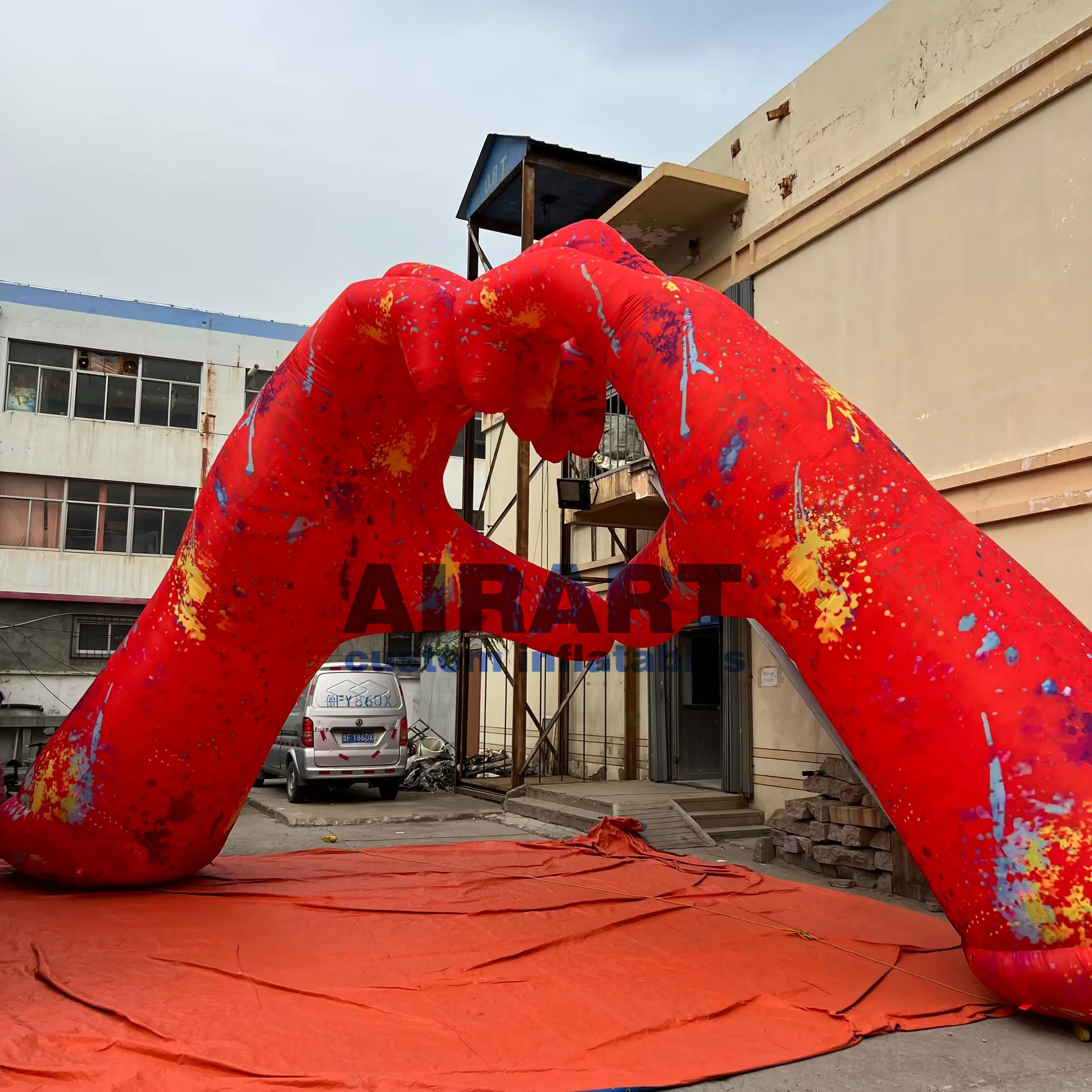 Inflatable Advertising Cartoon Characters Giant Custom Inflatables Mascot Inflatable Heart Hands