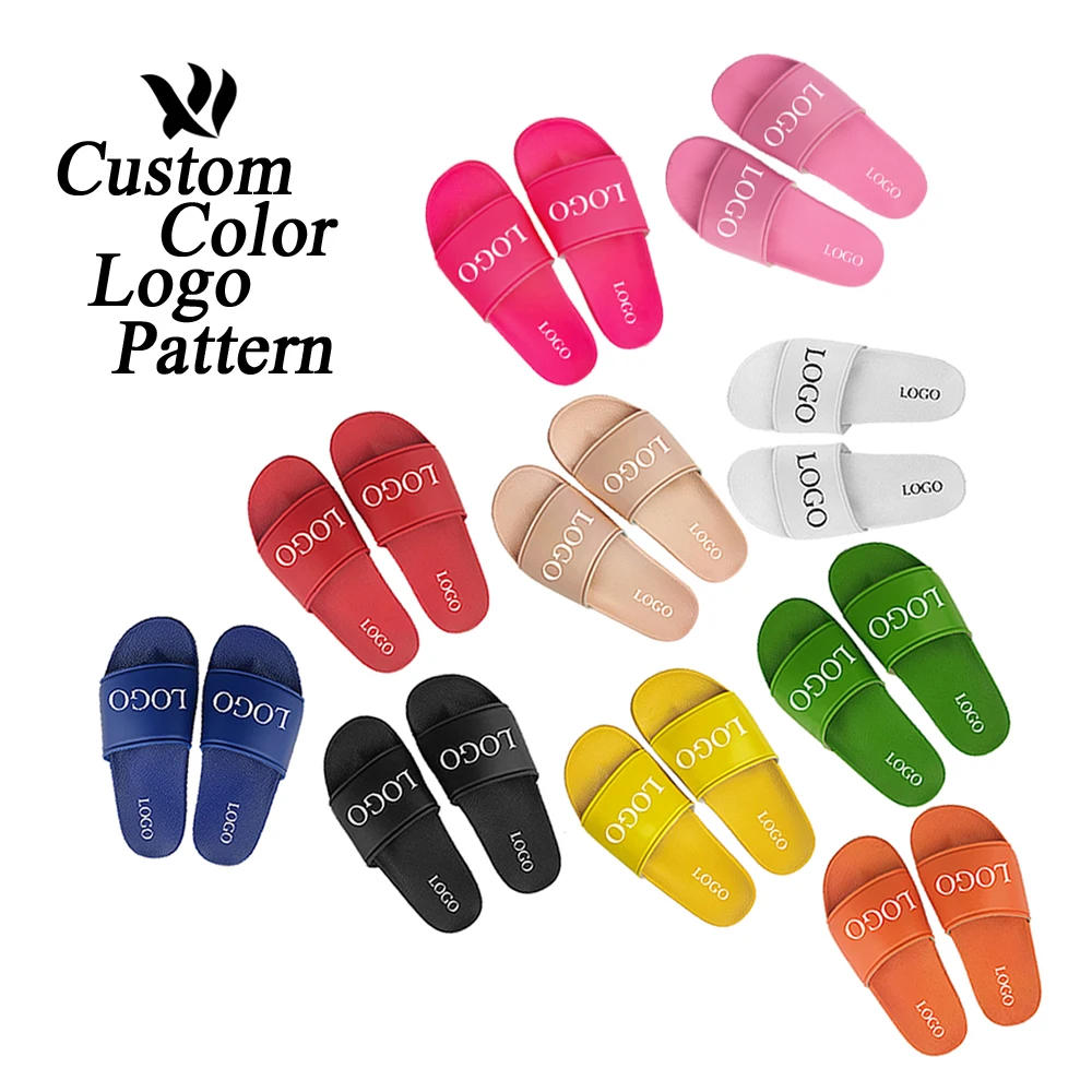 Summer comfortable multiple color custom logo fashion beach flats slippers slides for man and women couple slippers