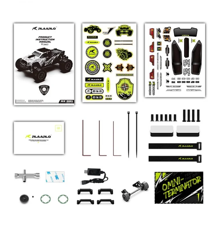 Rlaarlo RZ001G-A 1/10 Brushless new rc car Off-Road Truck Central Differential Aluminum Shocks Transmitter PC PVC Shell Optional