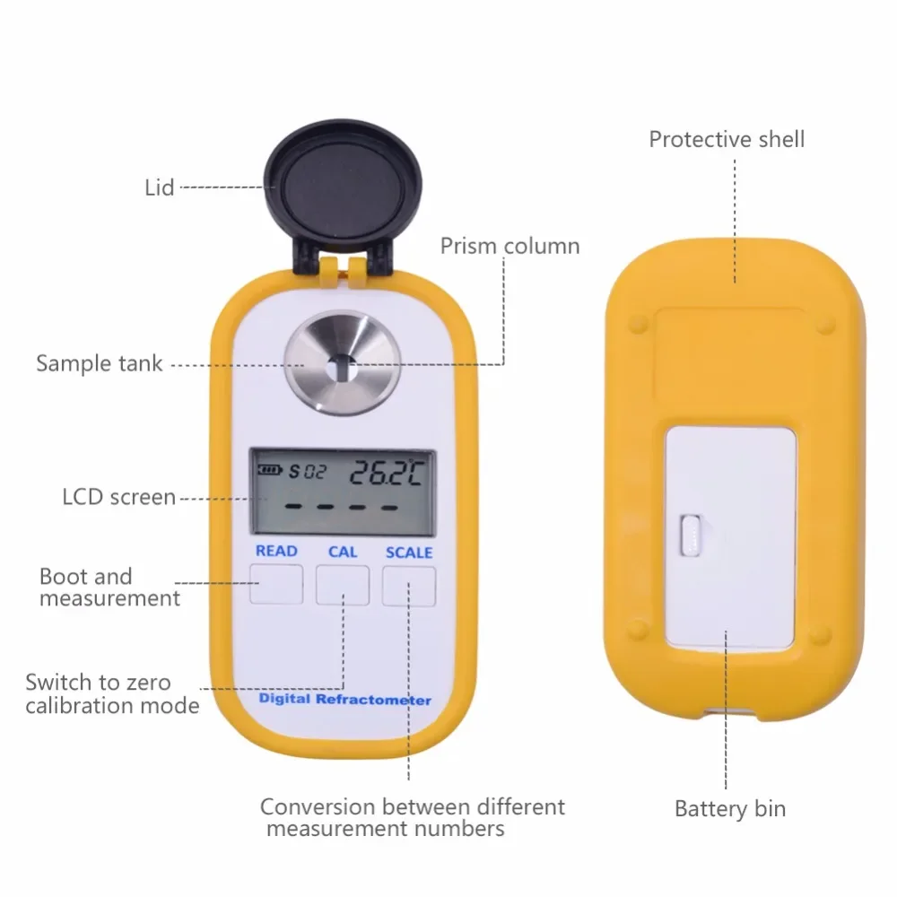 handheld digital refractometer with high precision for brix digital refractometer