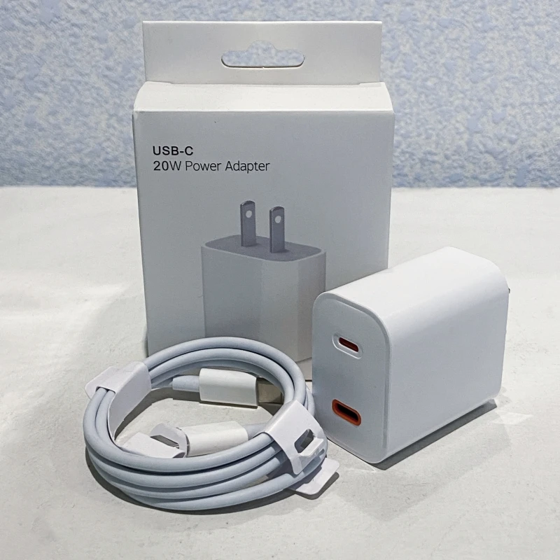 For Phone Charger Fast Charging,20W PD USB C Wall Charger Block With 1M Fast Charging Cable Fast Charger for Phone 15 14 13 12
