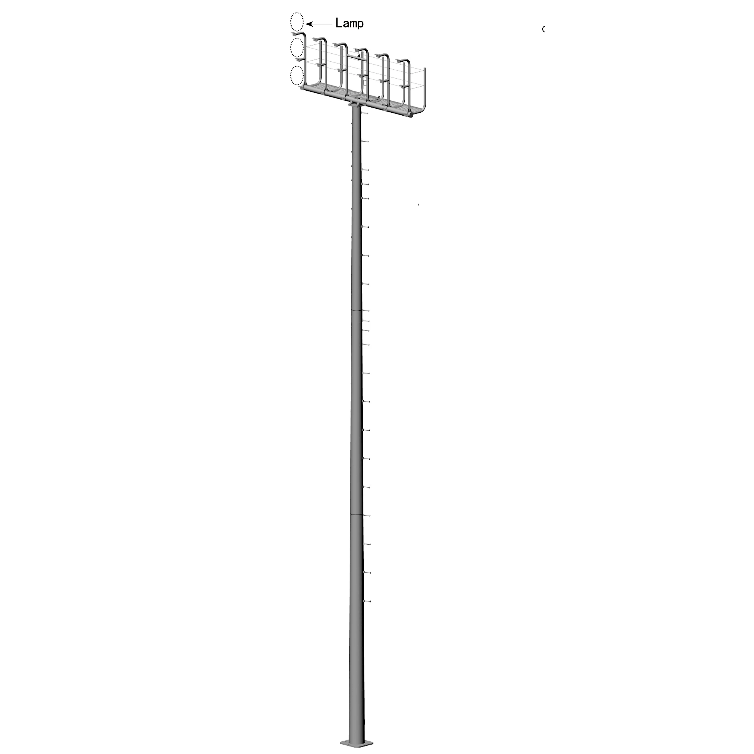 Competitive Price hexagon Low carbon steel Lamp Pole Public square Decorative Street Lighting Pole
