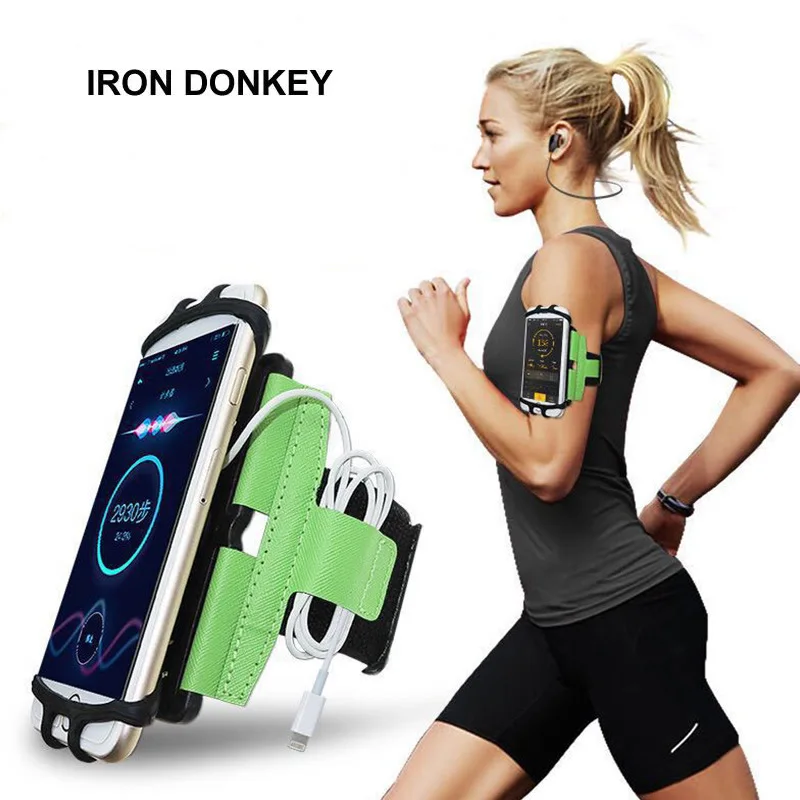 IRONDONKEY Portable Mobile Phone Rotating Arm with Unisex Outdoor Sports Arm Bag Silicone PC Sports Arm Bag