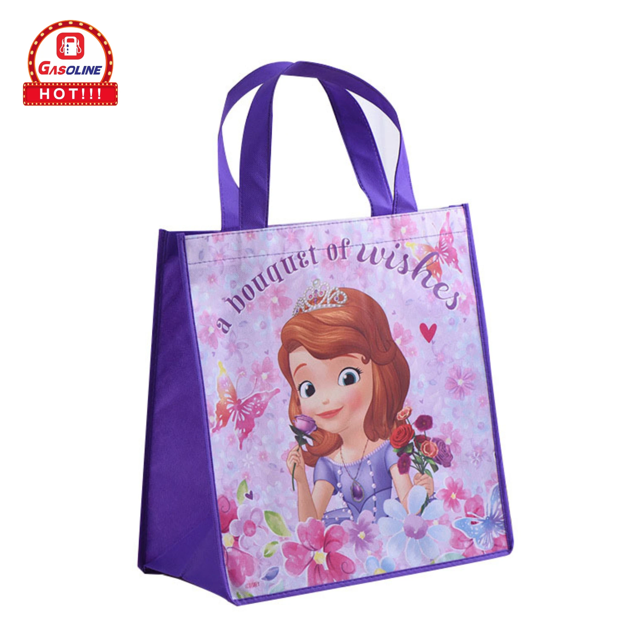 Custom Logo Printed Cheap Shopping Tote Laminated Non Woven Trade Show Bags Promotion Gift or Shopping Bag Customized Gasoline