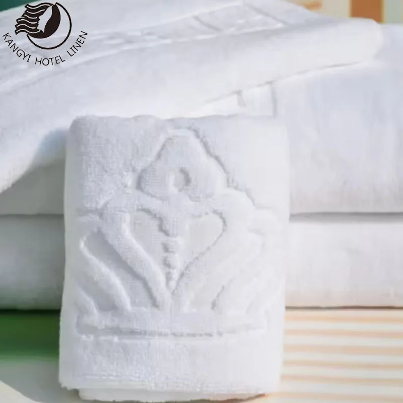 Custom Towel Hotel Jacquard Towel White Customized Home Cotton Towels For Hotels