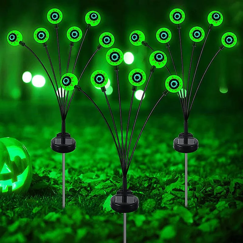 Halloween Eyeball Lights Solar Power Firefly Garden Lawn Lamp Outdoor Swaying Light