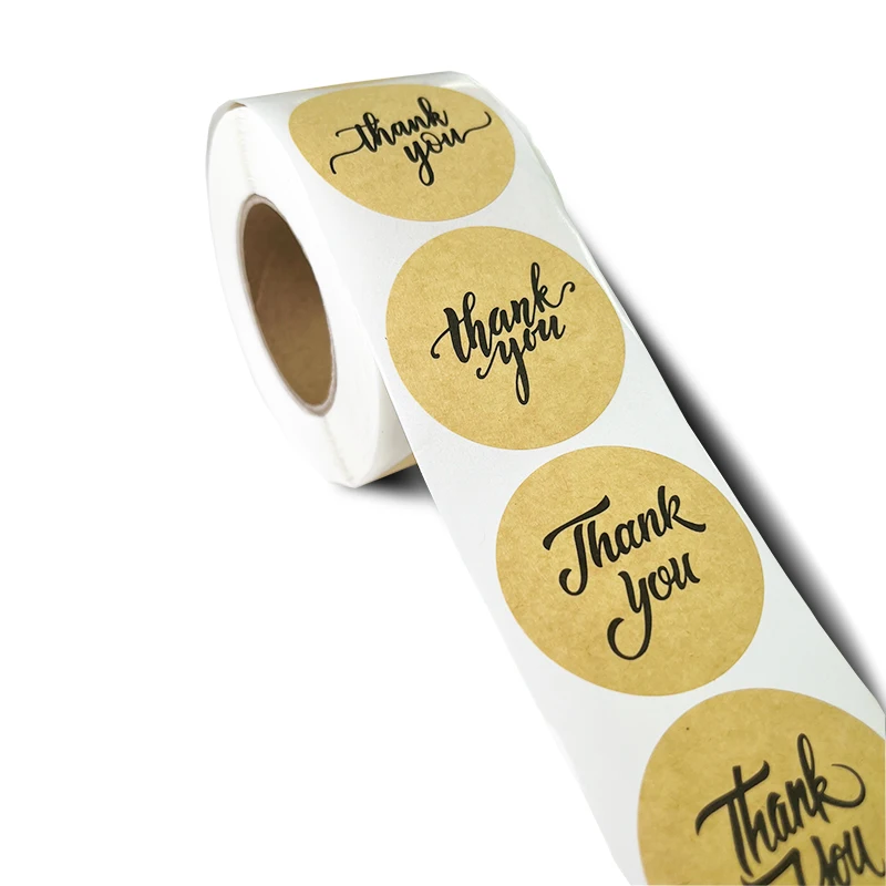 Vinyl Sticker Sealing Pvc Waterproof Etiquetas Paper Thank You Logo Digital Printed Custom Private Packaging Label Sticker