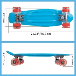 mini cruiser board blue ABEC-7  flashing wheel beginner skateboards for children and girls youngest