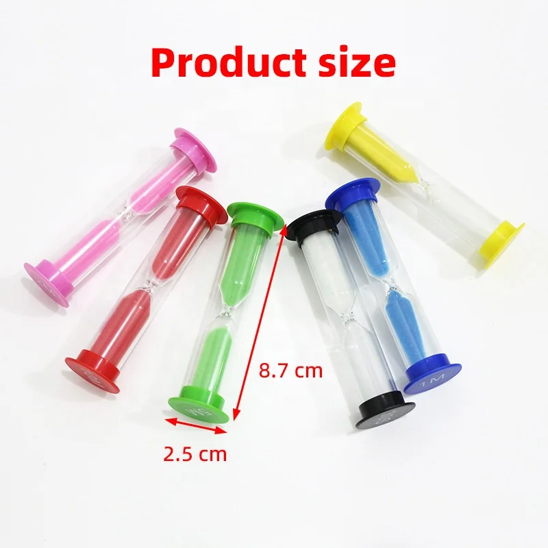 Wholesale Small Hourglass Plastic Sand Timer 4 Minutes Shower Sand Timer Plastic Colorful Shower Sand Clock Sandglass For Kids