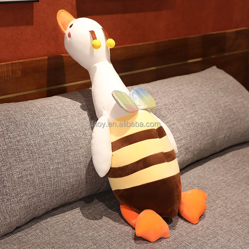 custom bee design duck plush soft toy making pillow stuffed animal gift stuffed plush animal toy pillow for kids