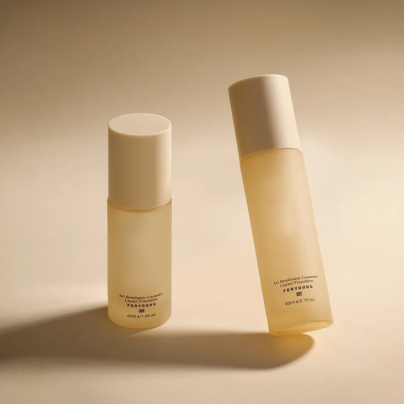 30ml 50ml 60ml 100ml Custom Printing Design Color Empty Skin Care Cosmetic Lotion Glass Bottle With Pressure Pump