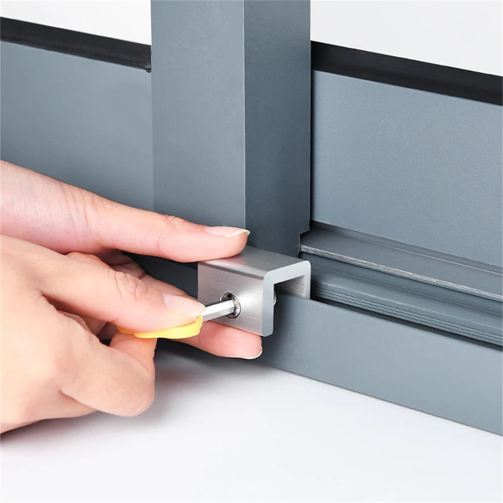 Security Glass Child Proof Home Safety Door Stopper Adjustable Aluminum Double Locks with Key Kid Children Guards Window Lock