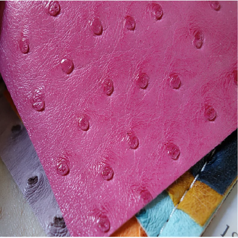 black ostrich PVC anti-mildew faux imitation artificial leather for handbags