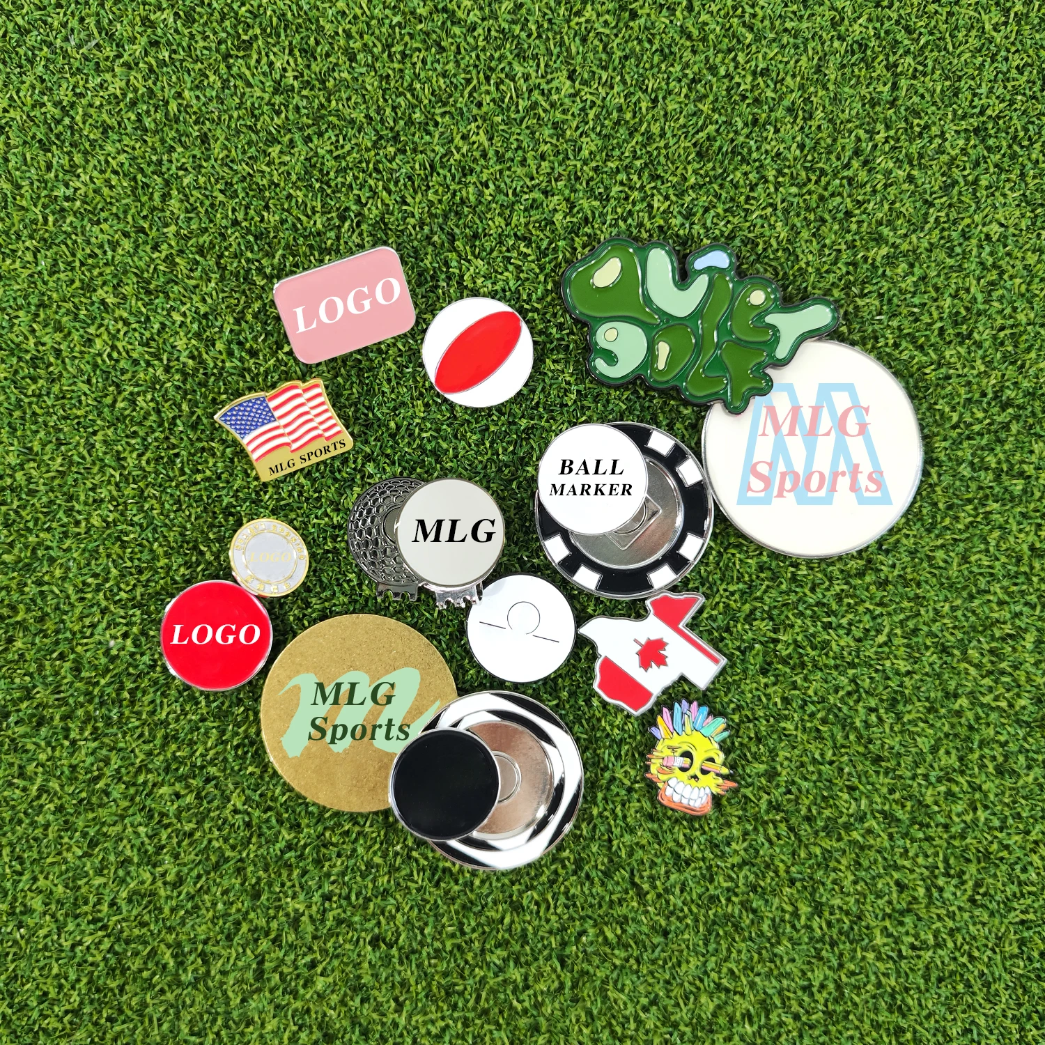 Factory Price Double-deck Magnet Custom Logo Golf Ball Markers Golf Accessories High Quality Multi Style Custom