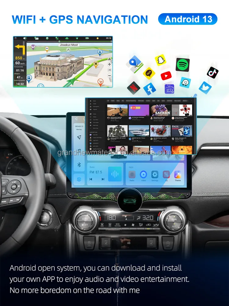 Grandnavi Android 13 0 11 8 дюймов автомобильный радиоприемник беспроводной CarPlay Auto GPS Навигация BT Music