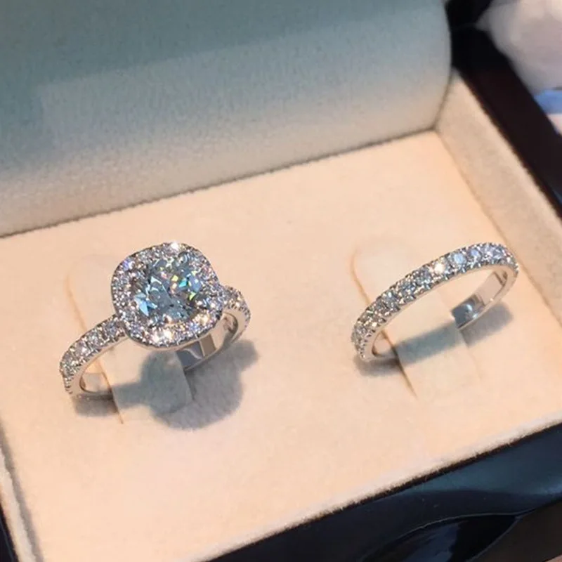 Высокое Качество Серебряное кольцо с бриллиантом для помолвки 18K золотые обручальные кольца пар ювелирных